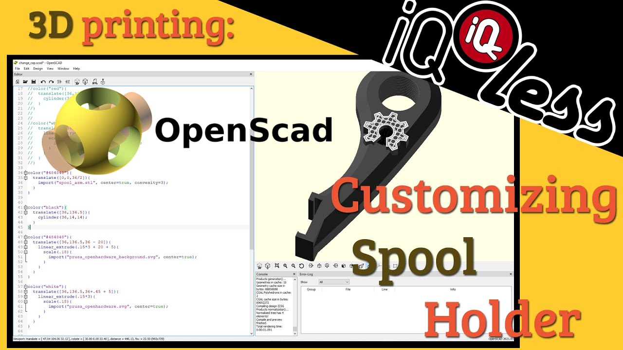 3D Printing: OpenScad Customizing Spool Holder - YouTube