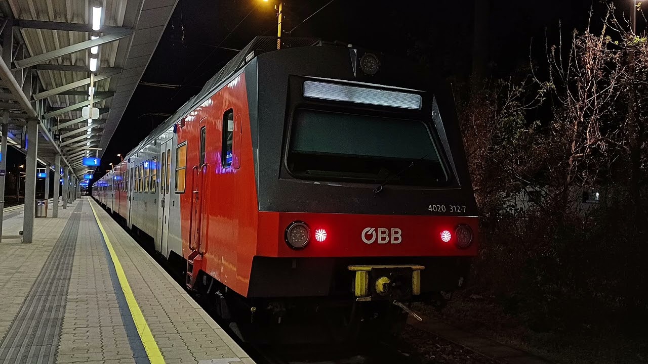 ÖBB 4020: Stationsansagen Nacht S-Bahn S7 Wien Floridsdorf - Schwechat