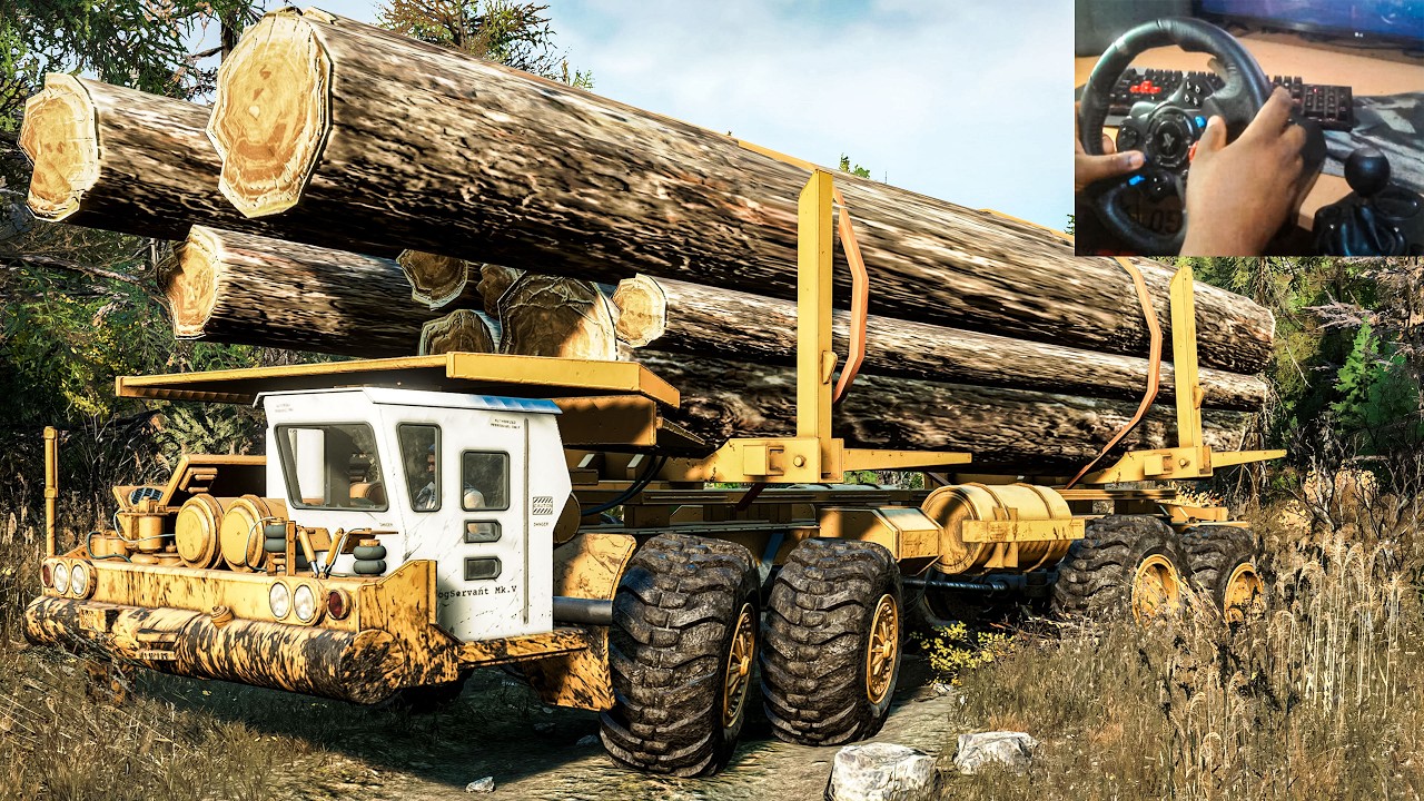 Butler Mark5 Butler Brothers' Mark V Transport Long Logs in SnowRunner - YouTube