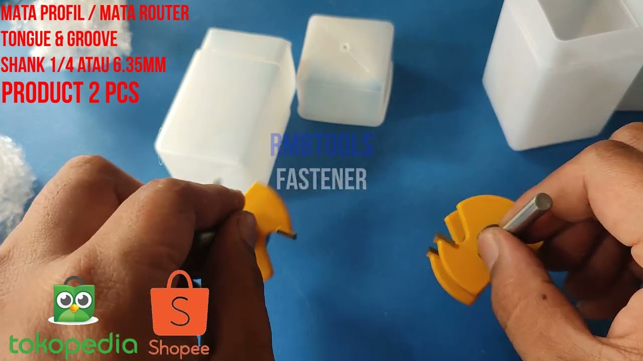 MATA PROFIL / MATA ROUTER / MATA TRIMMER TONGUE & GROOVE SHANK 6.35mm 2PCS