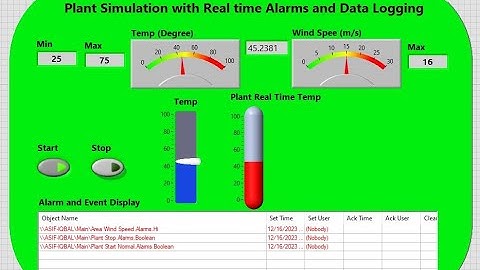 LabVIEW: Plant Simulation using DSC Module with Alarms View and Logging