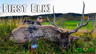 His First Elk Hunt Ends With a Hay Bale Ambush! | Alberta Archery Elk