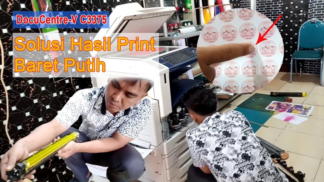 Mengatasi Hasil cetak belang, baret putih pada mesin xerox 3375,3370,4475,4470,5575