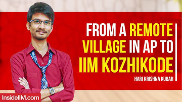 My Parents Sold Sweets On Pushcarts. My Journey From A Remote Village To IIM K | Hari Krishna Kubar