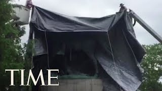 Robert E. Lee Statue Covered In Charlottesville As City Mourns After White Supremacy Violence | TIME