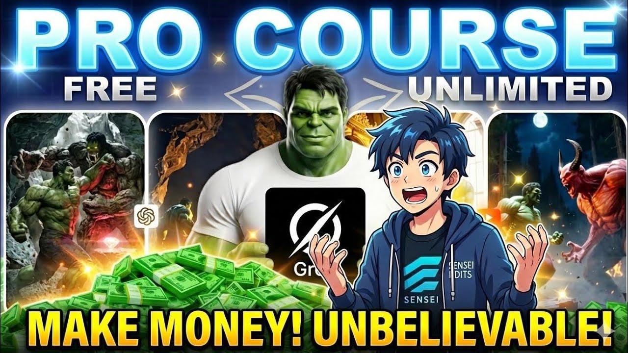 Make this viral HULK AI video using GROK AI and get viral on youtube 🥶😎. SENSEI EDITS .