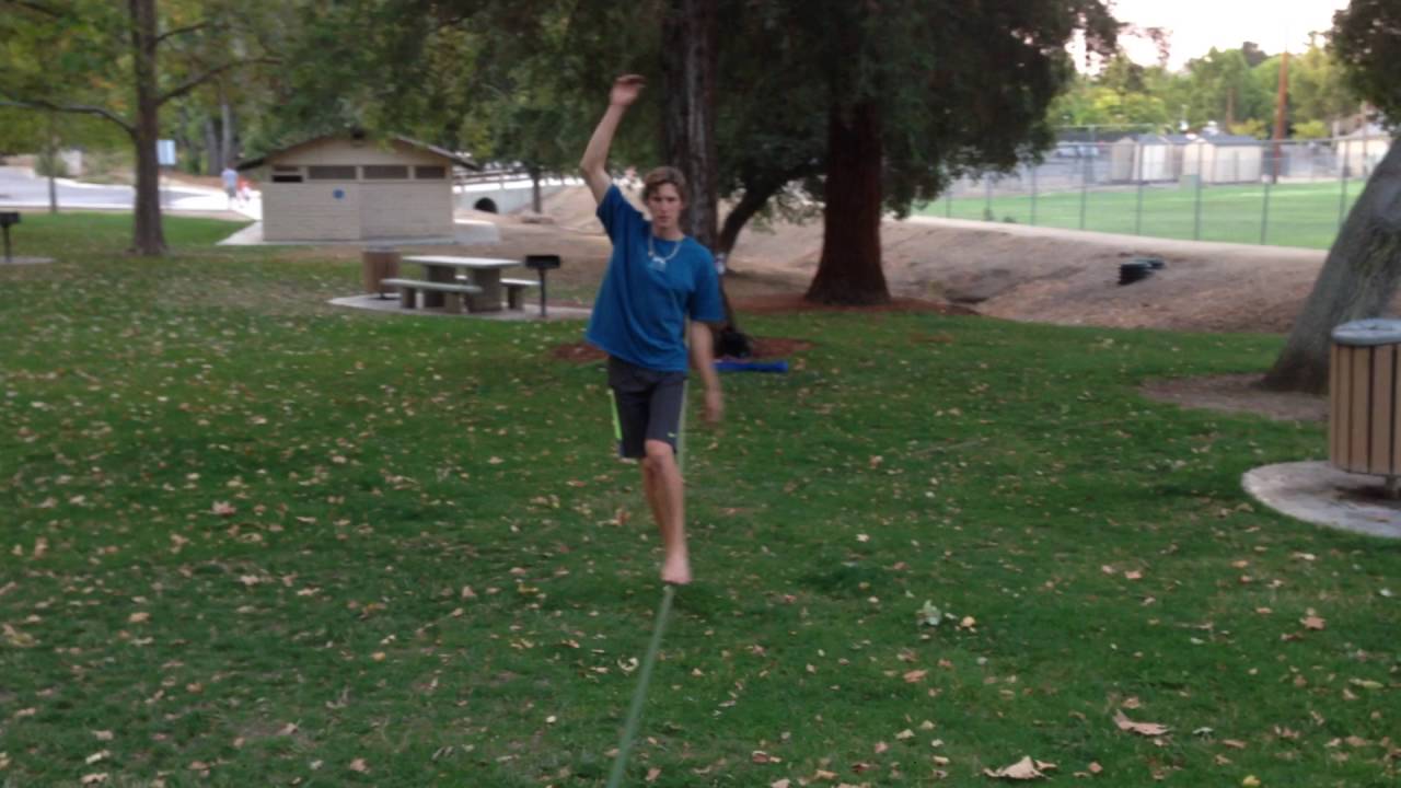 Slacklining in Atascadero Lake Park