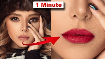 Photoshop Tutorial - How to Create Highly Realistic Lipstick in Adobe Photoshop ( 1 Minute )
