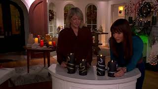 Martha Stewart Set of 2 Embossed Snake Flameless Pillar Candles on QVC
