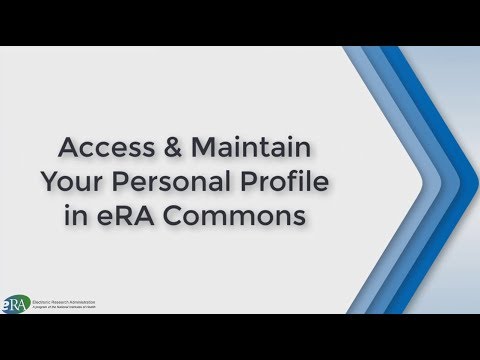 Access Maintain Your Personal Profile in Commons