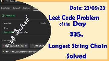 1048 || Longest String Chain || C++ || Leetcode Daily Challenge