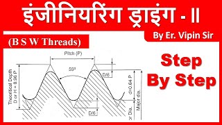 British Standard Withworth Threads (B S W Threads) //इंजीनियरिंग ड्राइंग  //  By Er. Vipin Sir