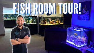 2,850 Gallons, 187 Fish, 11 Aquariums, 1 Pond  Complete Fish Room Tour!