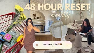 48 HOUR MONTHLY RESET ROUTINE | productive days, trader joes, target restock & cozy reset