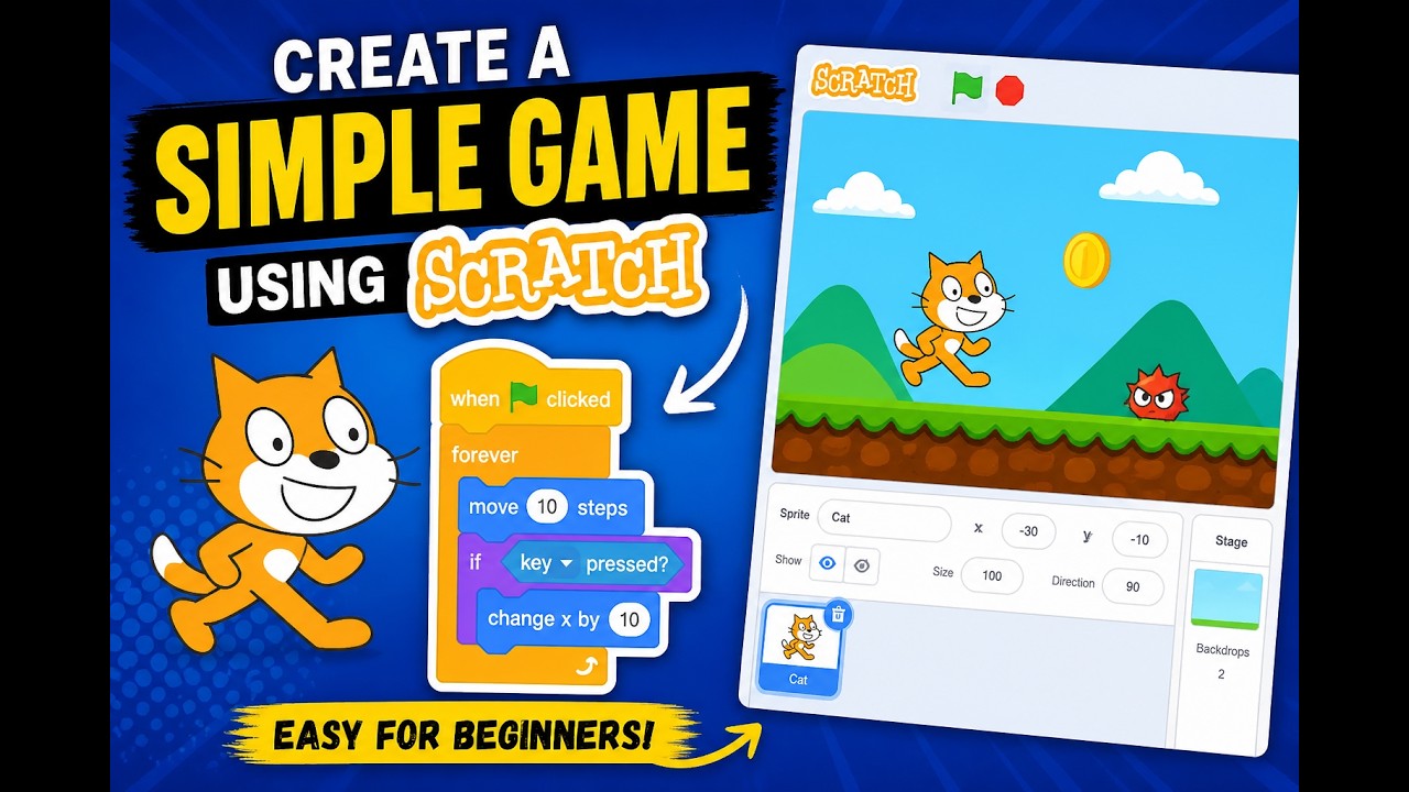 Create a simple game using Scratch - YouTube