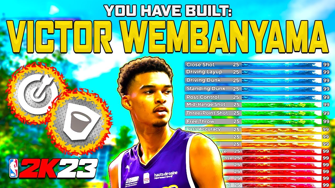 *NEW* VICTOR WEMBANYAMA BUILD ON NBA 2K23 - W/ 84 3, CONTACTS, GOLD ANCHOR THIS BUILD CAN DO IT ALL