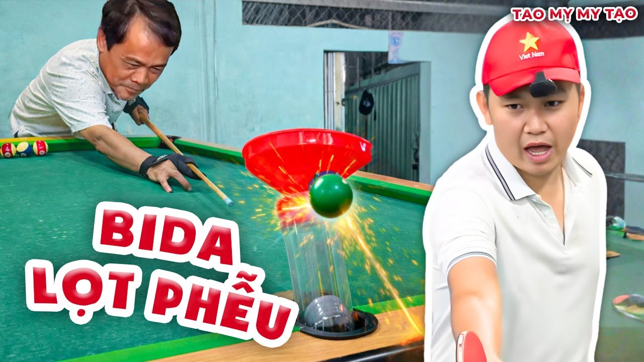 Thử Thách Dùng Vợt Đánh Bida Lọt Phễu Và Cái Kết | Tao Mỵ My Tạo