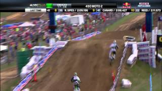 2013 High Point 450 Moto 2: James Stewart vs Ryan Villopoto for the Lead