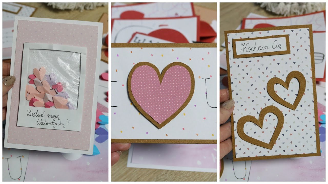 Ręcznie robione Walentynki | Valentine's Day cads DIY