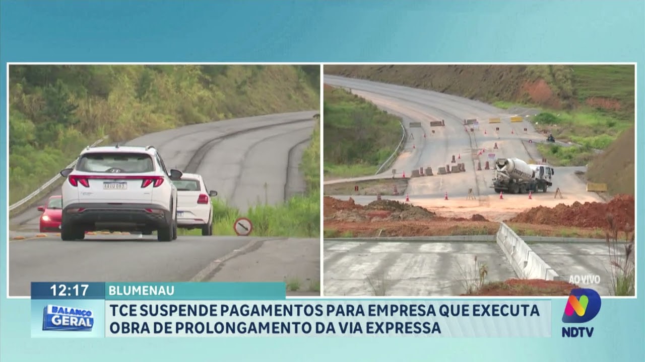 Blumenau: TCE suspende pagamentos para empresa que executa obra de prolongamento da Via