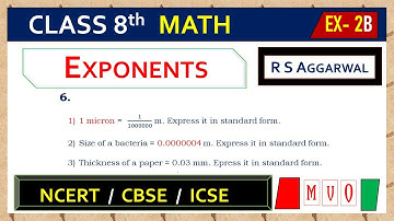 Math Class 8 | Exercise- 2B | Qus. 6 | EXPONENTS | Chapter - 2 | R S AGGARWAL  #mvo #rsaggarwal