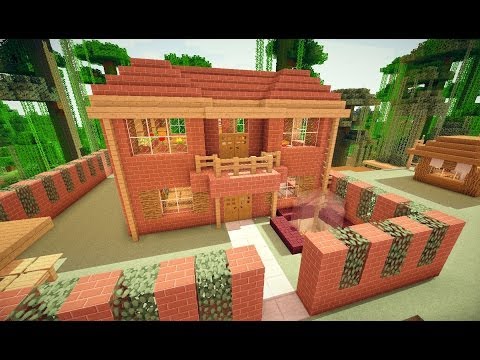 Красивый дом в minecraft 9# - Кирпичный дом (2)