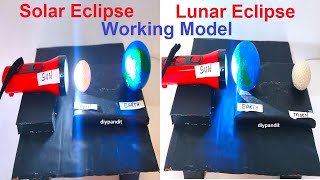 solar eclipse - lunar eclipse working model(earth rotation) - science project - diy | DIY pandit