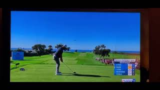 Jon Rahm yells F bomb over a bad tee shot