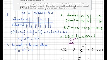 Variable aléatoire • Exercice pour savoir utiliser la formule sur l