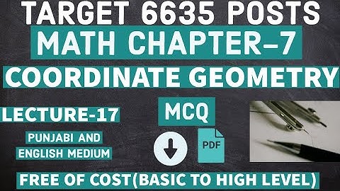 Coordinate Geometry Lecture-17|Math Mcq in Punjabi for ett second exam|Math free full bath 6635|