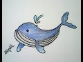 كيفية رسم الحوت الازرق -تعليم الرسم للاطفال