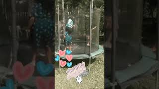 Jumping On A Trampoline ..Mommy Daughters Time