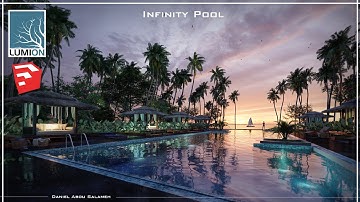 Lumion Realistic render - infinity pool - Animation - sunset