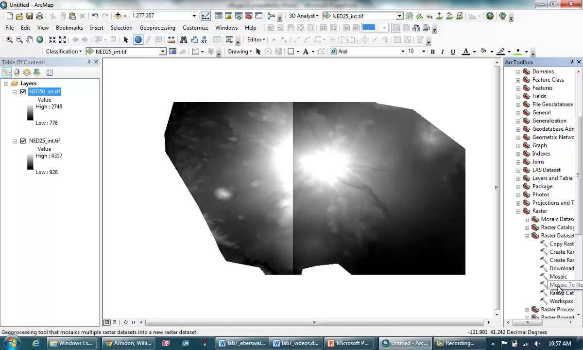 v36 mosaic and clip raster images in ArcMap YouTube