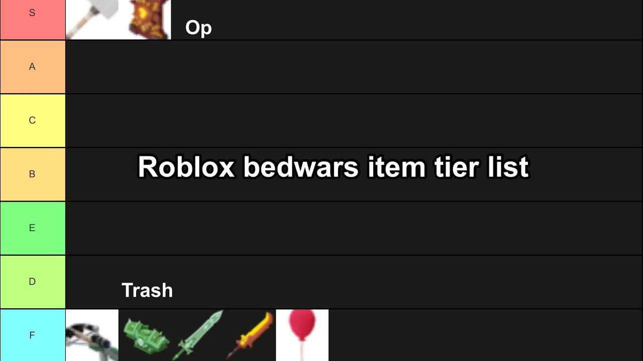 My Roblox Bedwars Item Tierlist : r/RobloxBedwars