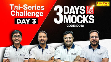 CLAT 2026 3 Days 3 Mocks: Day 3 | Complete Paper Analysis | By Law Prep Tutorial