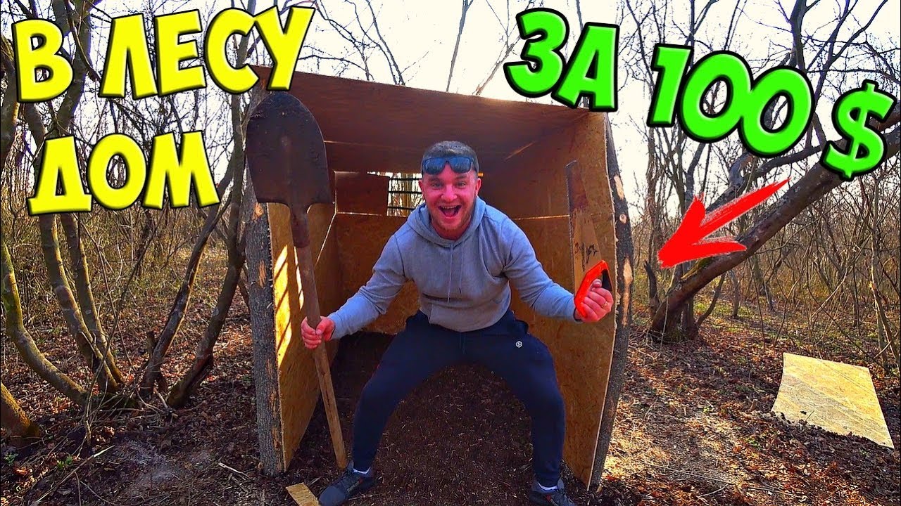 ПОСТРОИЛИ ДОМ В ЛЕСУ ЗА 100 $ ДОЛЛАРОВ! Горячие бутерброды на костре! ВЛОГ / Виталий Зеленый