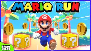 SUPER MARIO RUN | Interactive Game For Kids | THE FLOOR IS LAVA 🔥 Immersive Interactive Warm Up