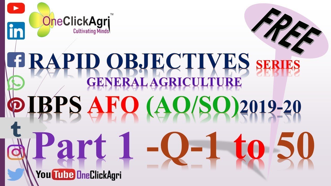 Rapid Objective series of General Agriculture for IBPS AFO (AO/SO) 2023 ...