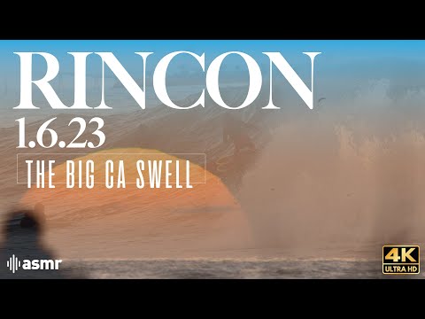 RINCON: THE BIG CA SWELL SUNSET SESSION | 1/6/23 | SURFING ASMR | 4K