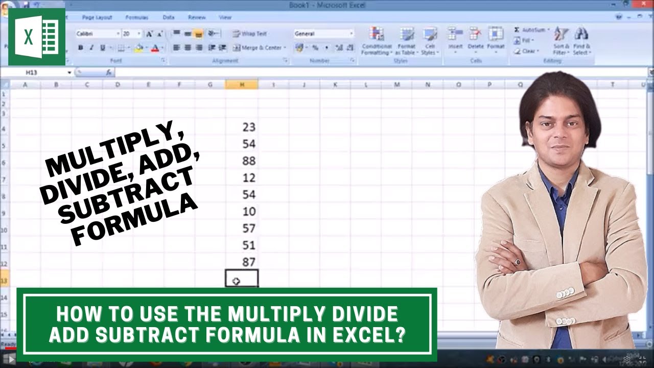 How to Use the Multiply Divide ADD Subtract Formula in Excel? - YouTube