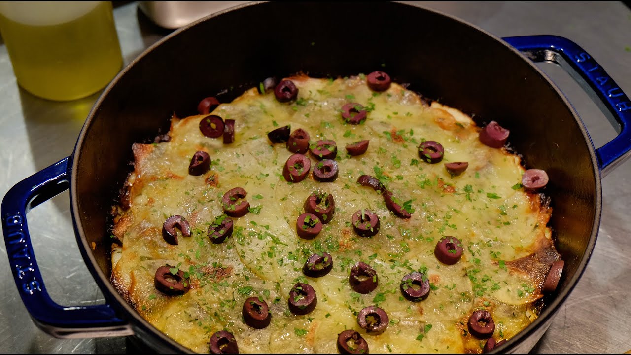 Bacalhau a Gomes de Sa (salt cod casserole) Recipe in Dutch Oven - Chef George Mendes of Aldea, NYC