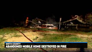 Abandoned mobile home destroyed in fire