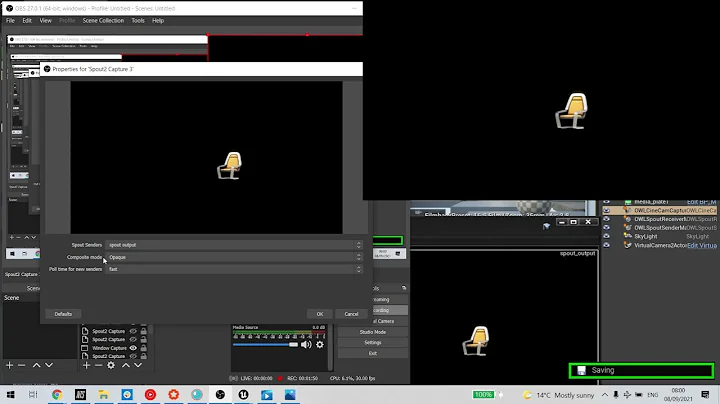 How to live-stream alpha from Unreal Engine to OBS Studio using Spout