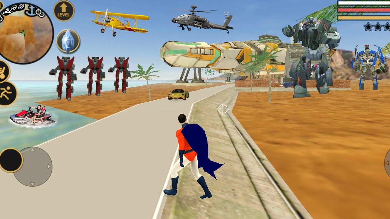 Vegas Crime Simulator (SuperHero Fight Robot Car) Machine Robots Destroy - Android Gameplay HD