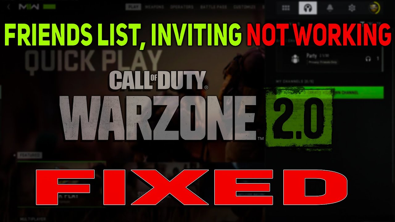Inviting Friends From Friends List Not Working In Warzone 2.0