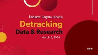 Detracking Data & Research Webinar: March 6, 2024