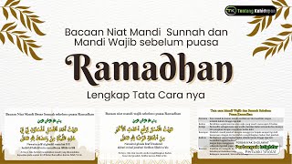 Bacaan Niat Mandi Besar Sunnah dan Mandi Wajib sebelum puasa Ramadhan