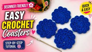 Easy Crochet Doily Coasters | Mini Coasters | Beginner-Friendly | Step-by-Step Tutorial