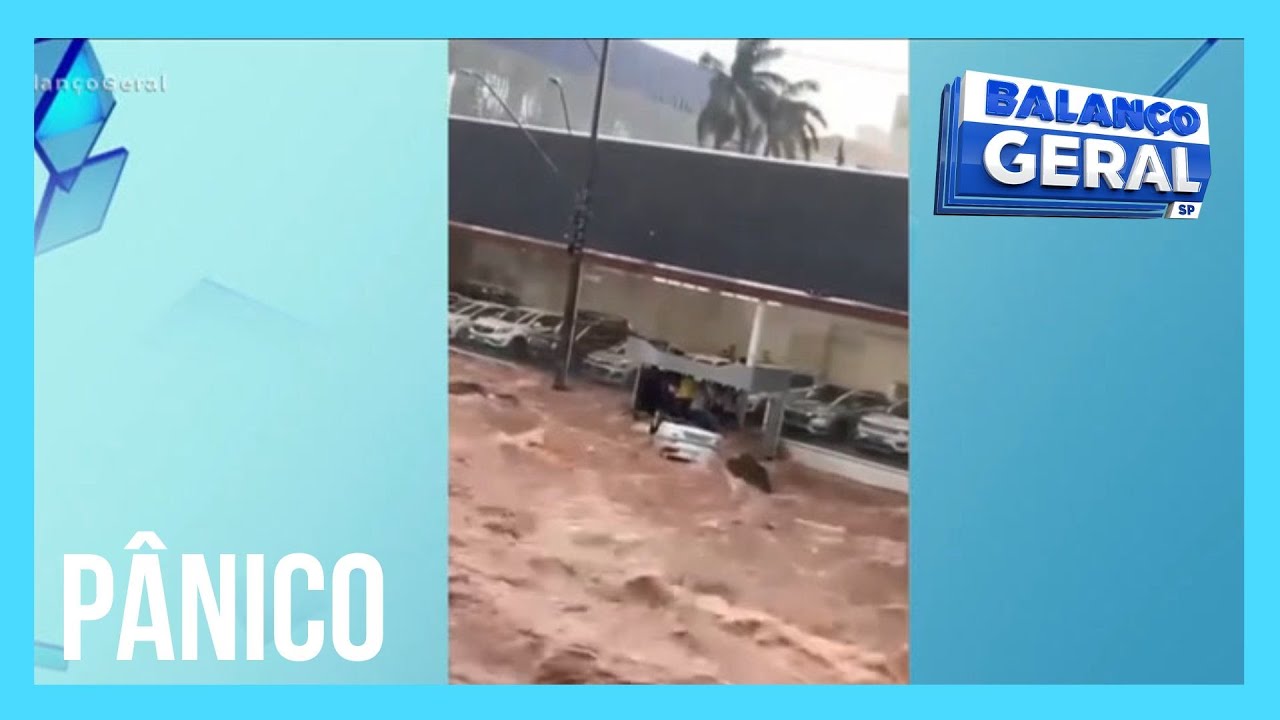 Vídeo: carros são levados pela correnteza durante temporal no interior paulista